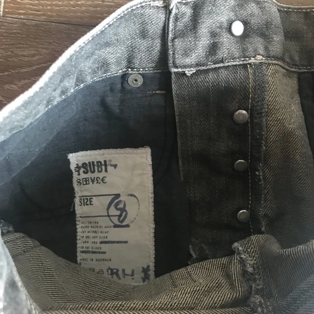 Ksubi Original Distressed Faded Black Grey Denim Mini Skirt - Picture 5 of 5